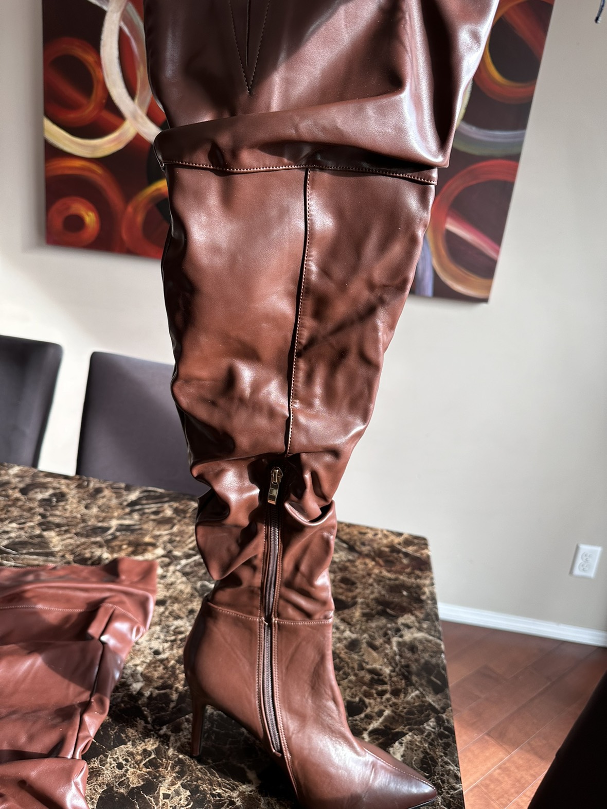 Brown Knee High Heels