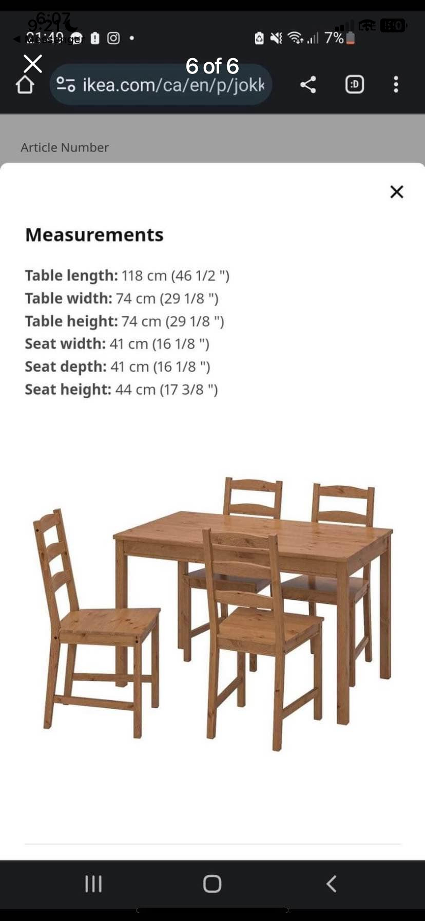 IKEA Jokkmokk table and 4 chairs—Delivery Available. - photo 2