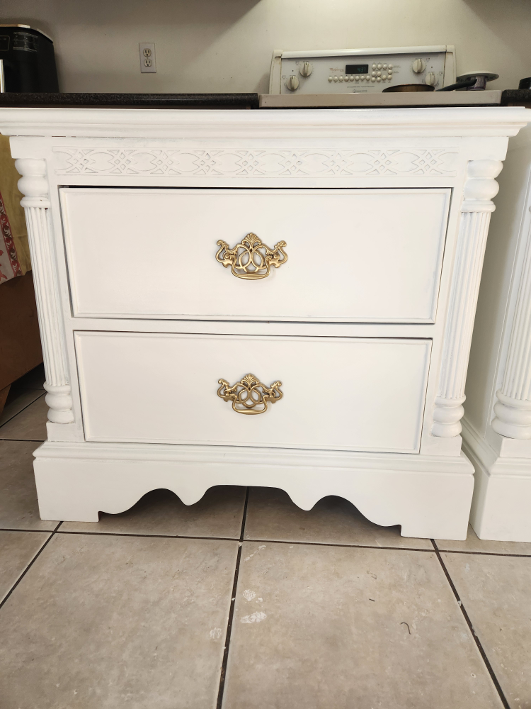 2 large refinished white nightstands. message fir price. - photo 2