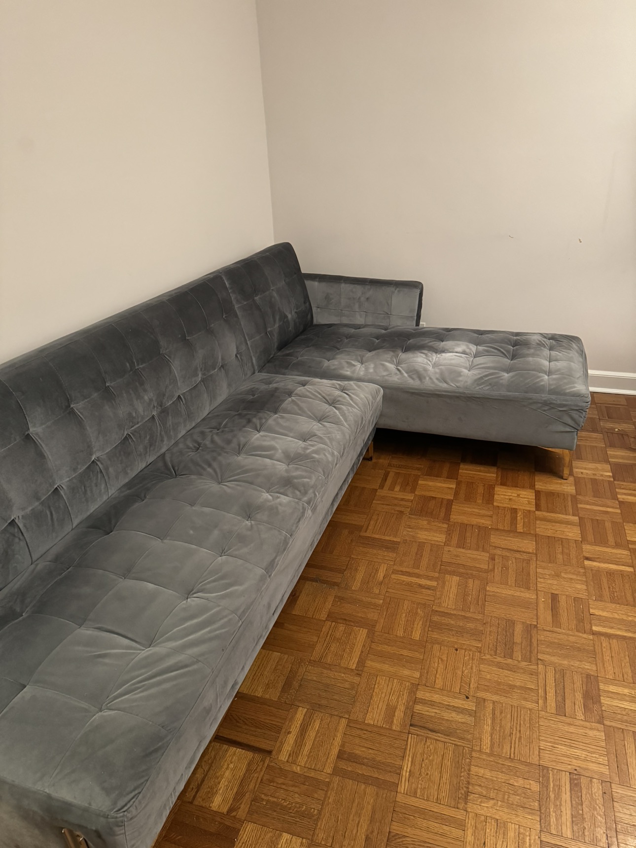 Velvet Sectional Sleeper Bed Sofa - photo 4