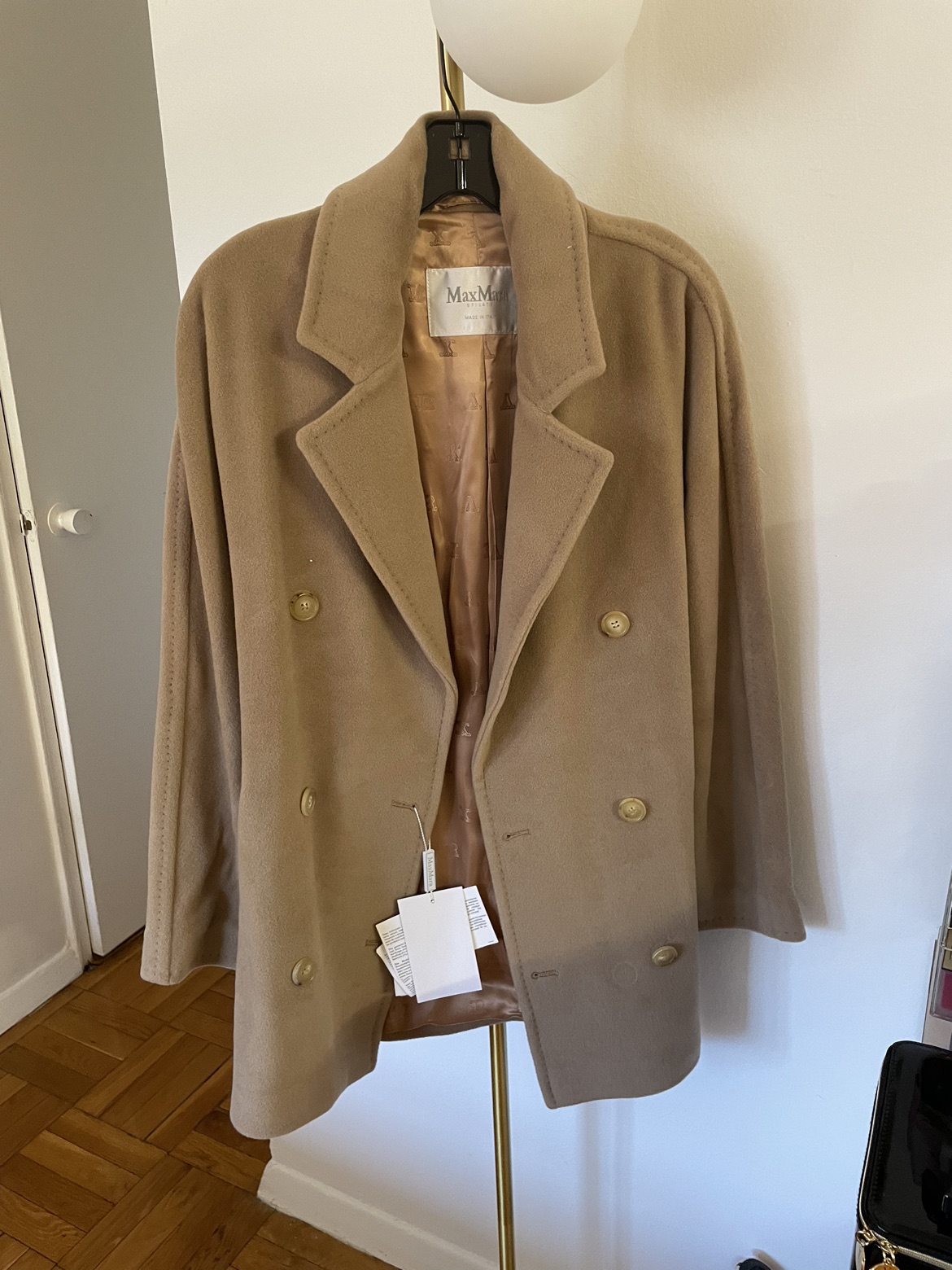 Max mara brown tan teddy wool coat