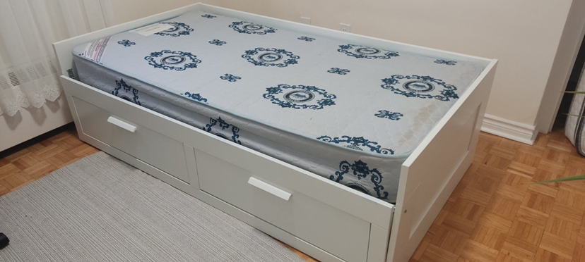Daybed frame with 2 drawers, white, Twin - photo 4