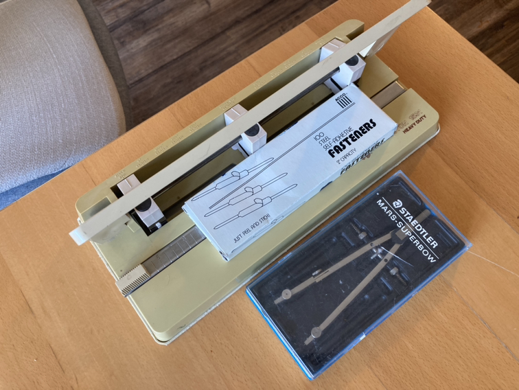 3 hole puncher and stationery
