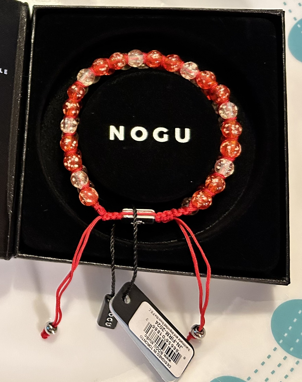 ✨✨Candy Cane Crimson x Ivory Double Firefly Glass Bracelet image indicator(3)