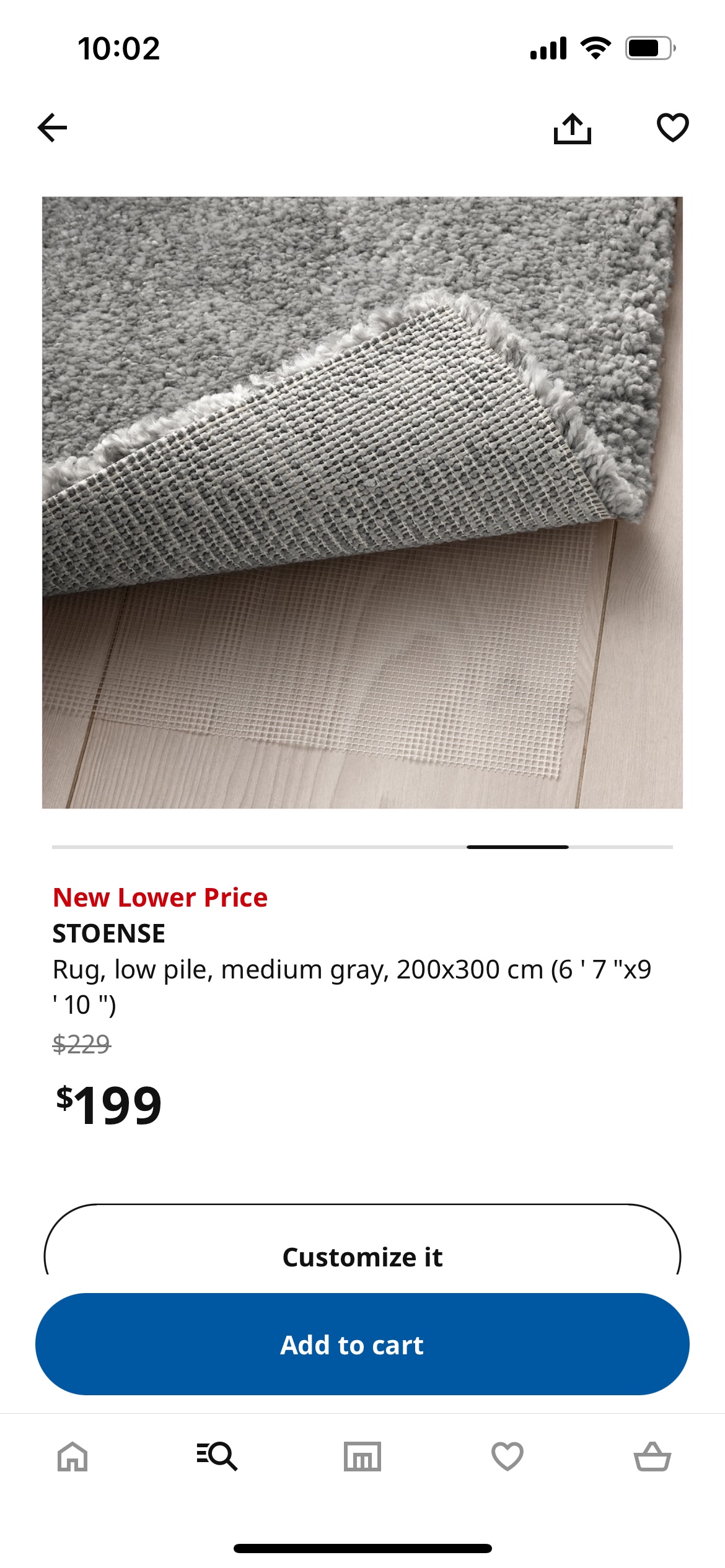 IKEA STOENSE RUG - GREY - photo 4
