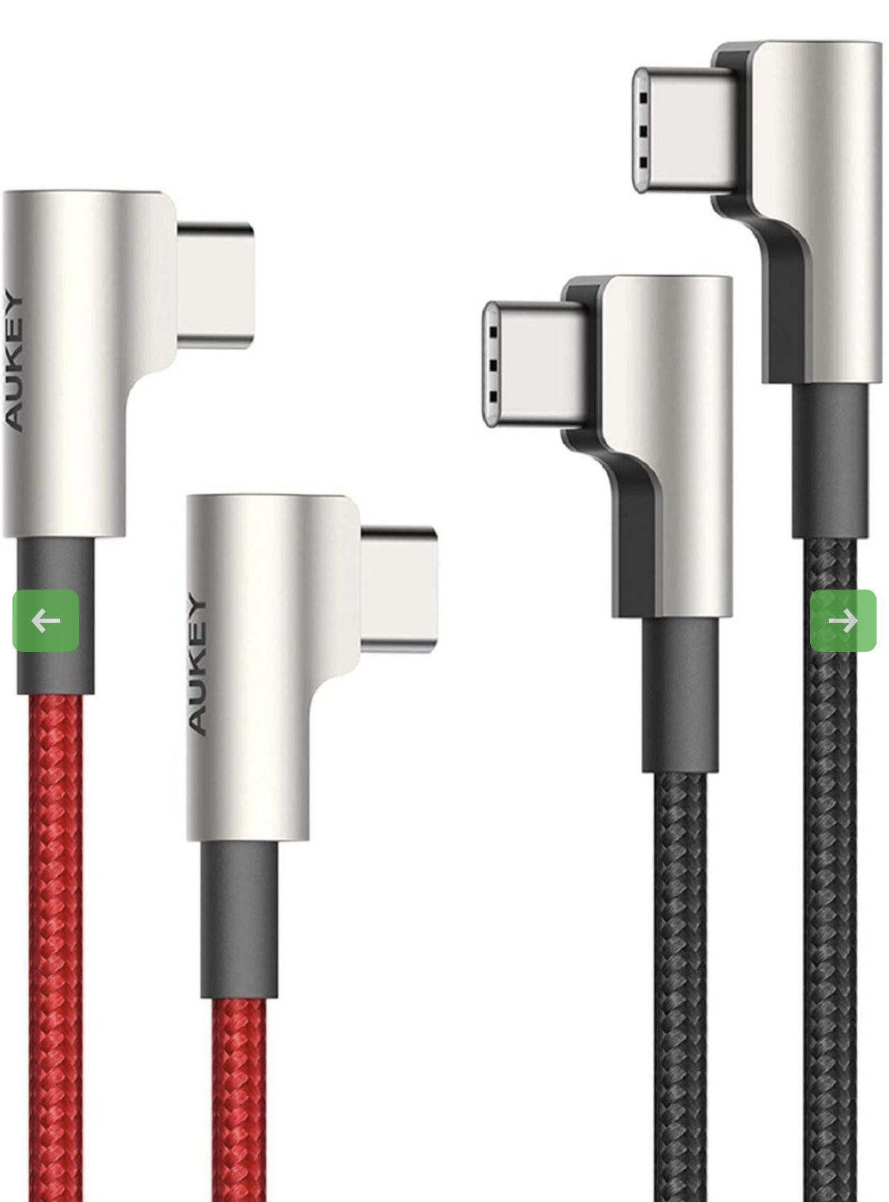 2m Pack-of-2 USB USB C to C Braided Nylon with 90 Degree - photo 2
