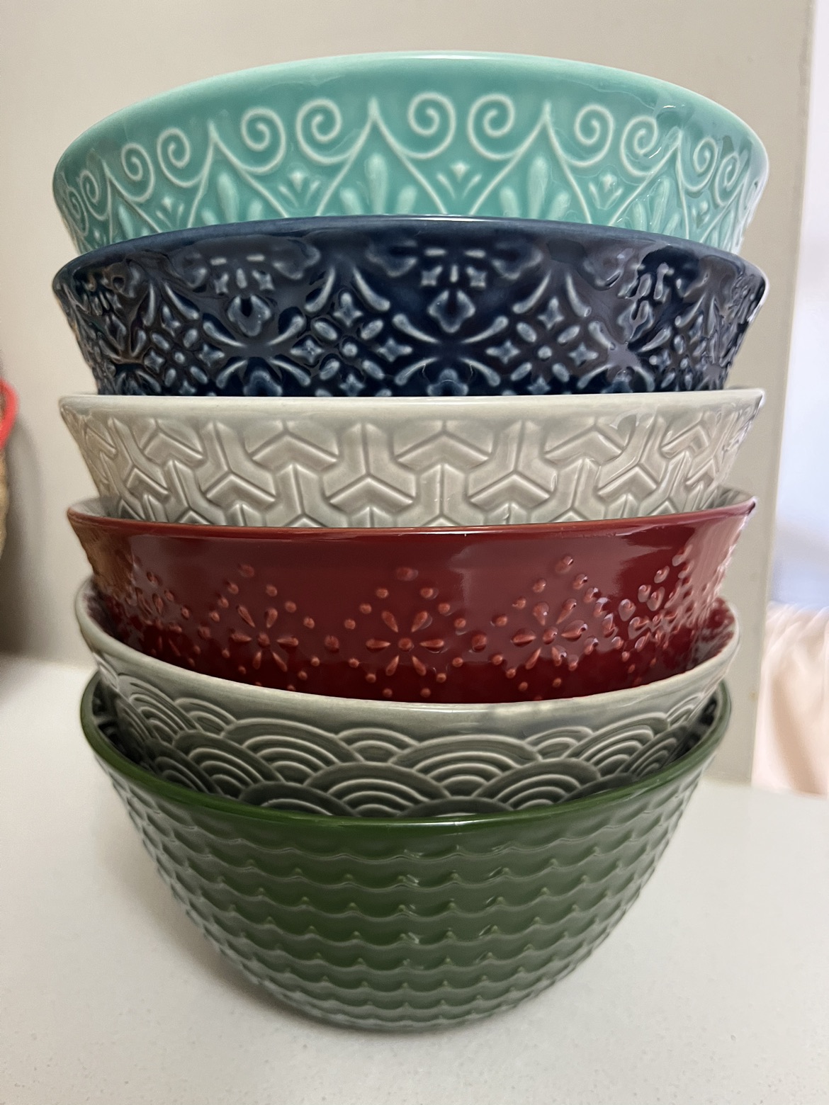Set of 6 colourful ceramic bowls image indicator(2)