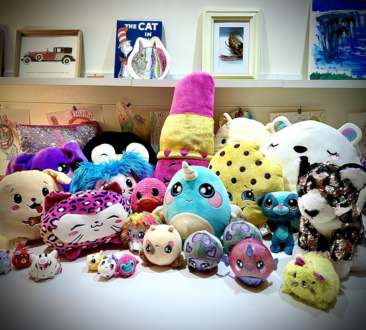 Large collection of assorted Squismallows and squishy toys