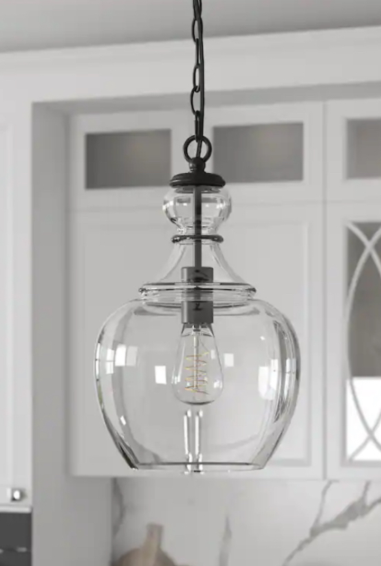 Clear Glass Pendant Globe Light - Brand New thumbnail