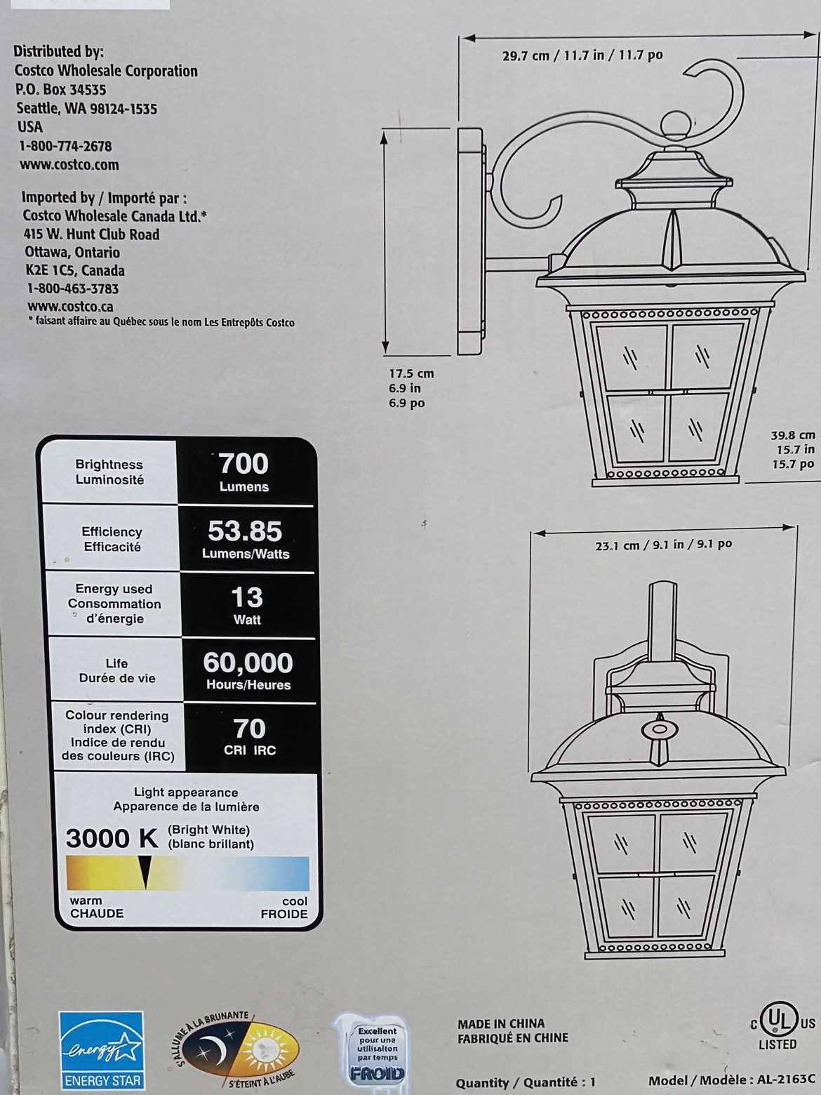 ‘Altair Lighting’ Outdoor Energy Saving LED Lantern - photo 2