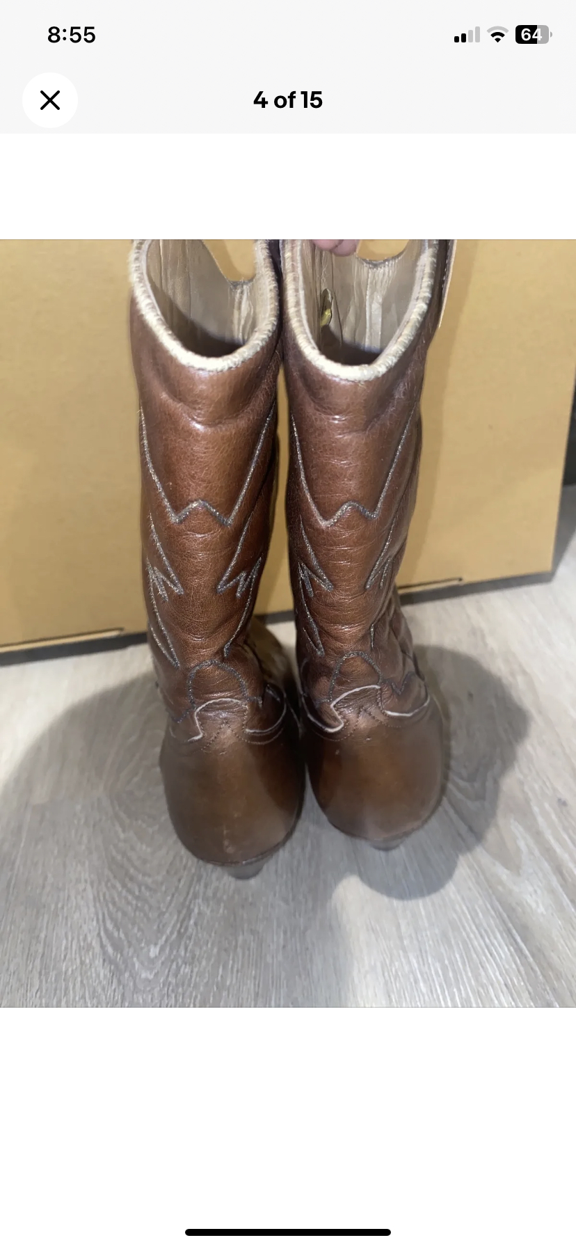 Sartore Western Boots Womens US 6 Brown Leather Cowboy Pull on - photo 4