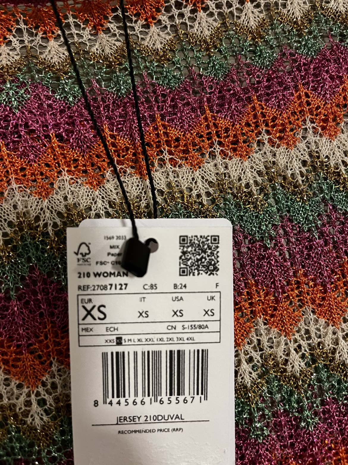 BNWT Mango Duval Chevron multi coloured crochet top - XS image indicator(8)