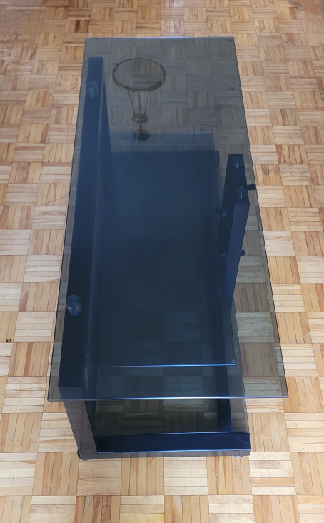 TV stand/console. Tempered Glass and Chrome thumbnail