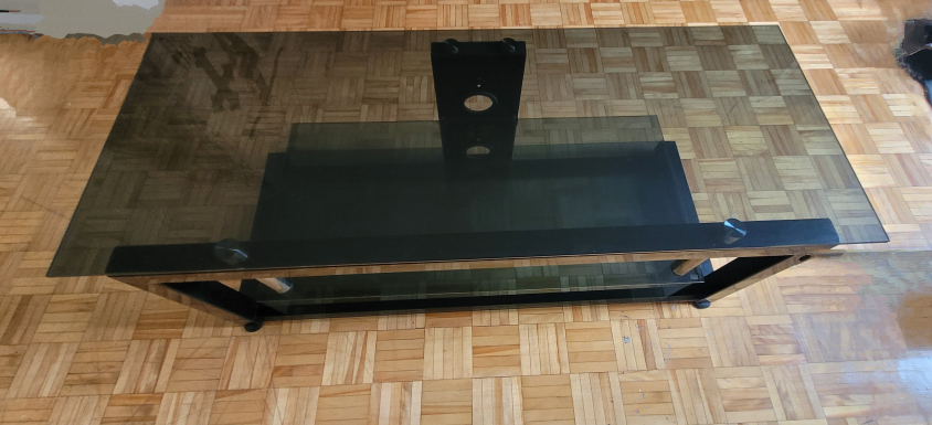 TV stand/console. Tempered Glass and Chrome image indicator(2)