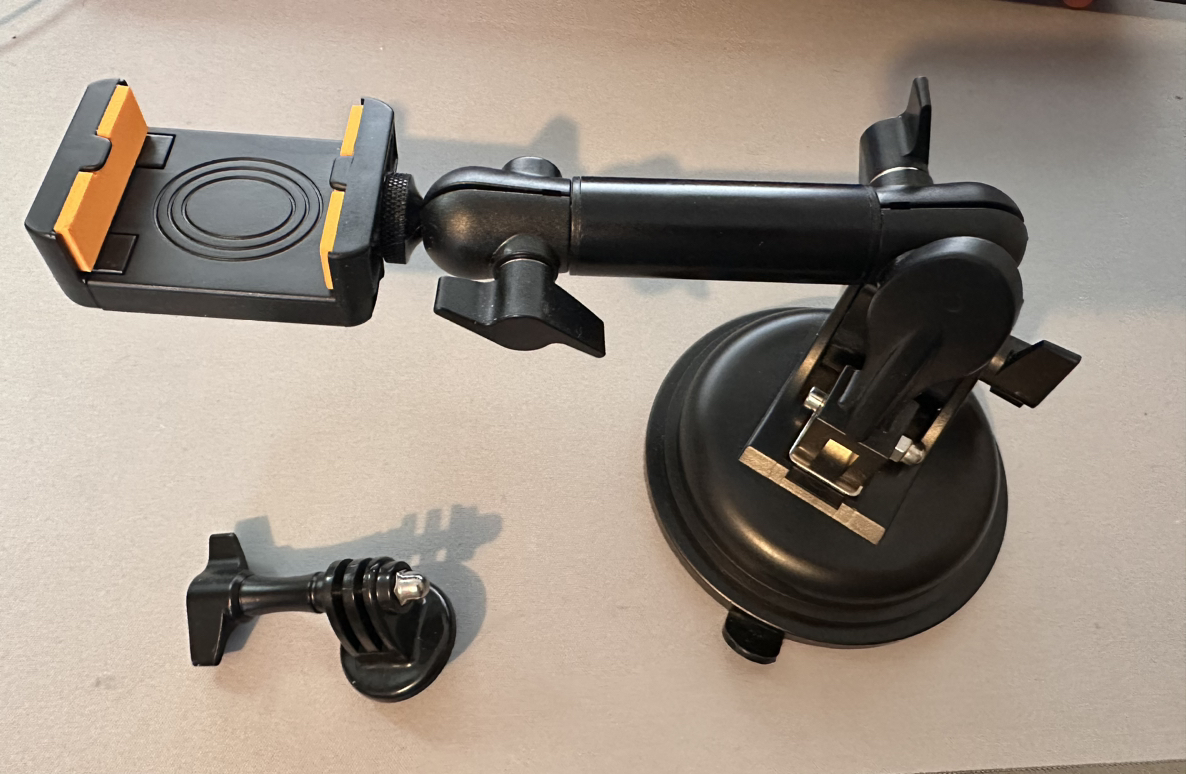 Suction cup mount for cell phone and GoPro