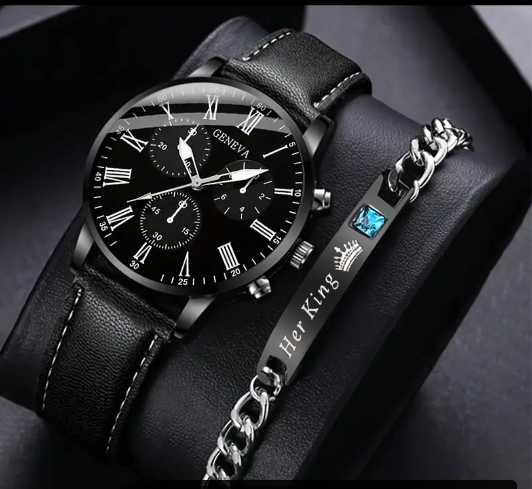Men's Watch and Bracelet Set thumbnail