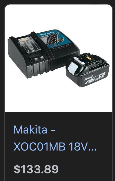 Makita charge whit battery to thumbnail