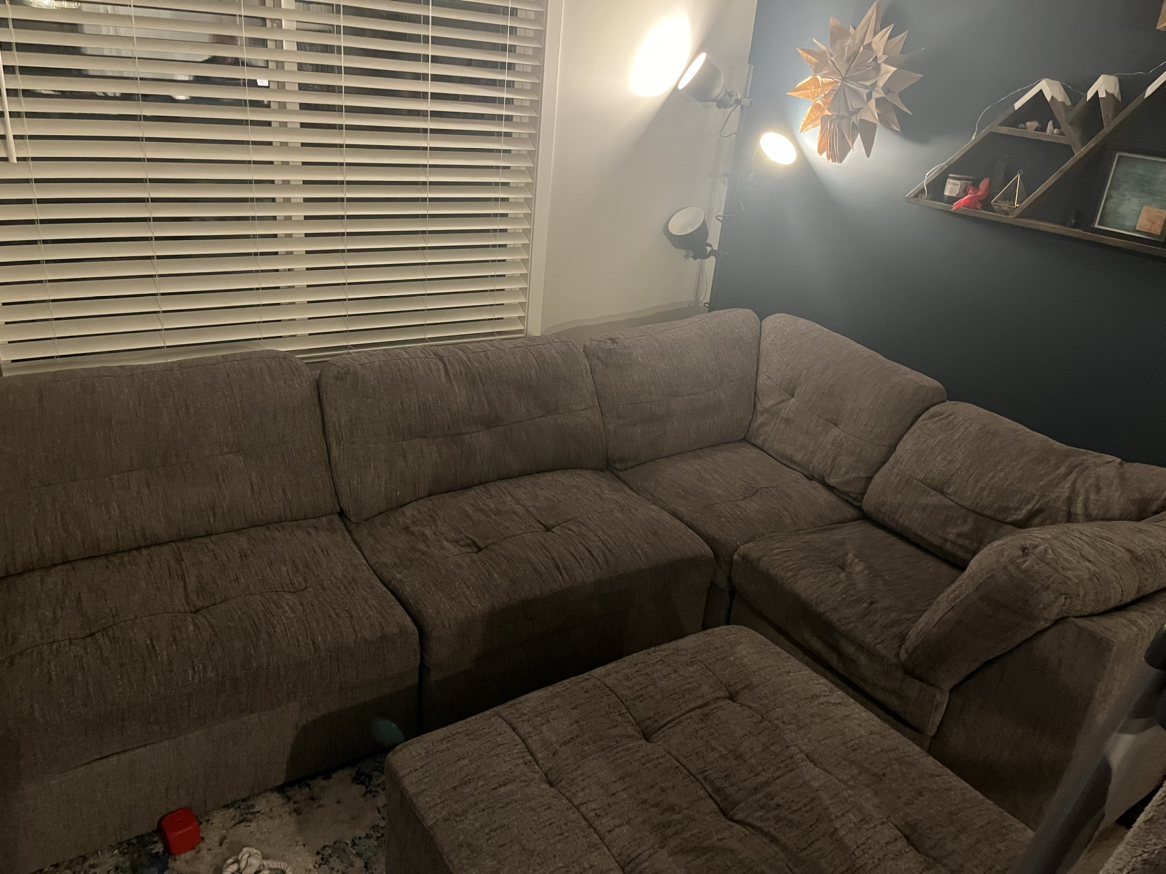 Sectional couch with ottoman - photo 3