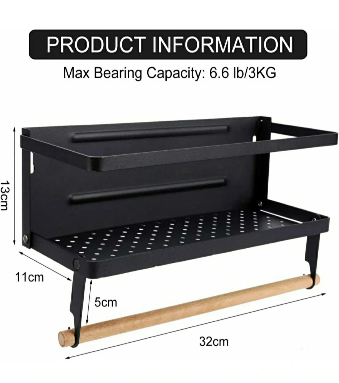 magnetic refrigerator shelf with paper towels holder image indicator(3)