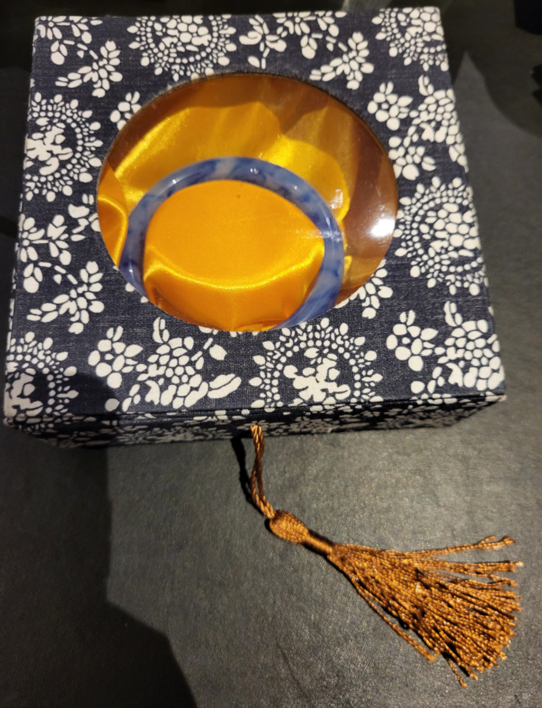 Jade Bangle Bracelet Genuine Natural Hetian Blue and White image indicator(7)