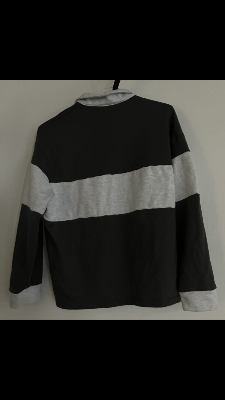 Shein Drop Shoulder Polo Collar Sweatshirt XL 👚🩶 image indicator(4)