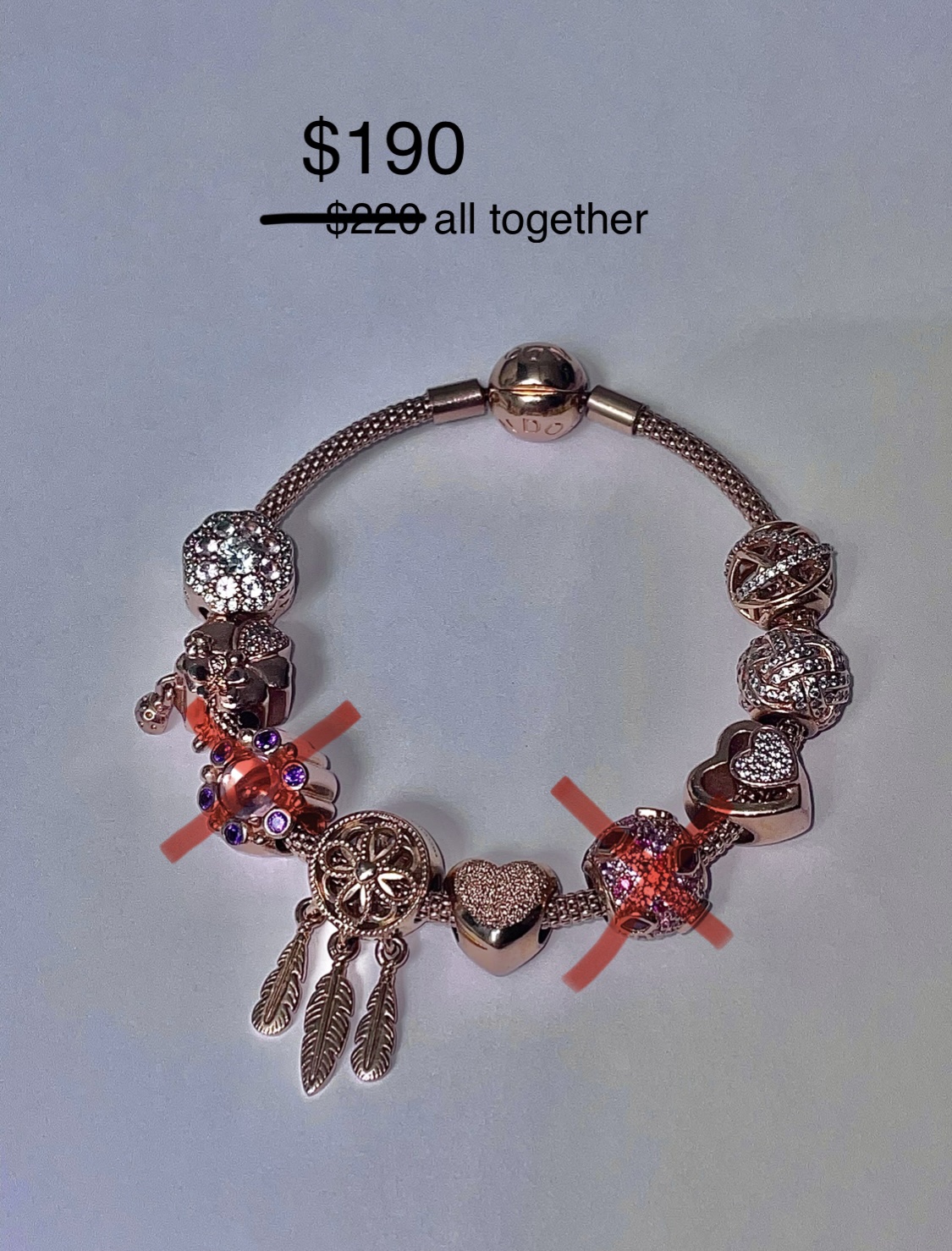 PANDORA ROSE GOLD CHARMS