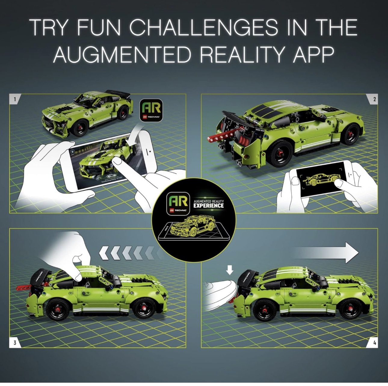 LEGO Technic Ford Mustang Shelby Pull Back Drag Race Toy NEW image indicator(5)