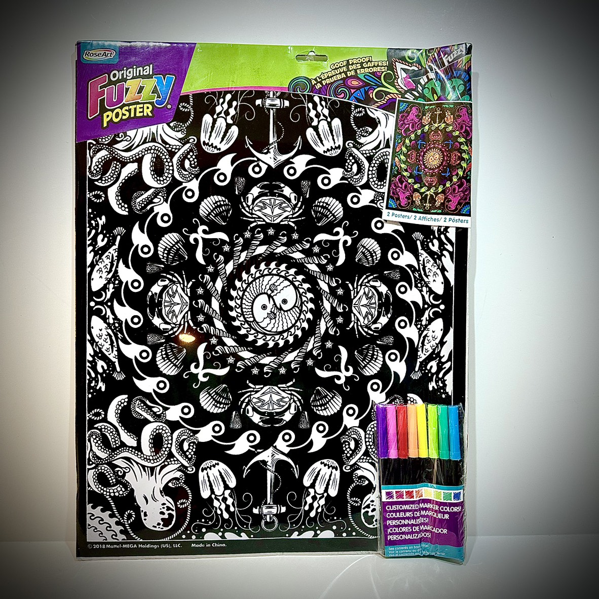 Mandalas & Velvet / Fuzzy Colouring Posters with Markers