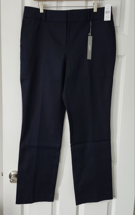 BNWT LOFT Navy #size10 #M Curvy Straight Trouser. thumbnail