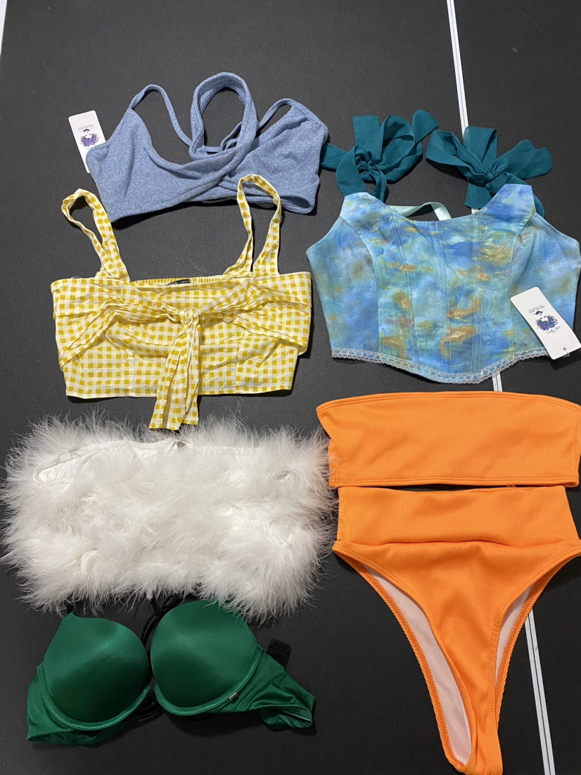 Lot of 6 tops ( bra, top.  Corset) Ladies size S. Youth L