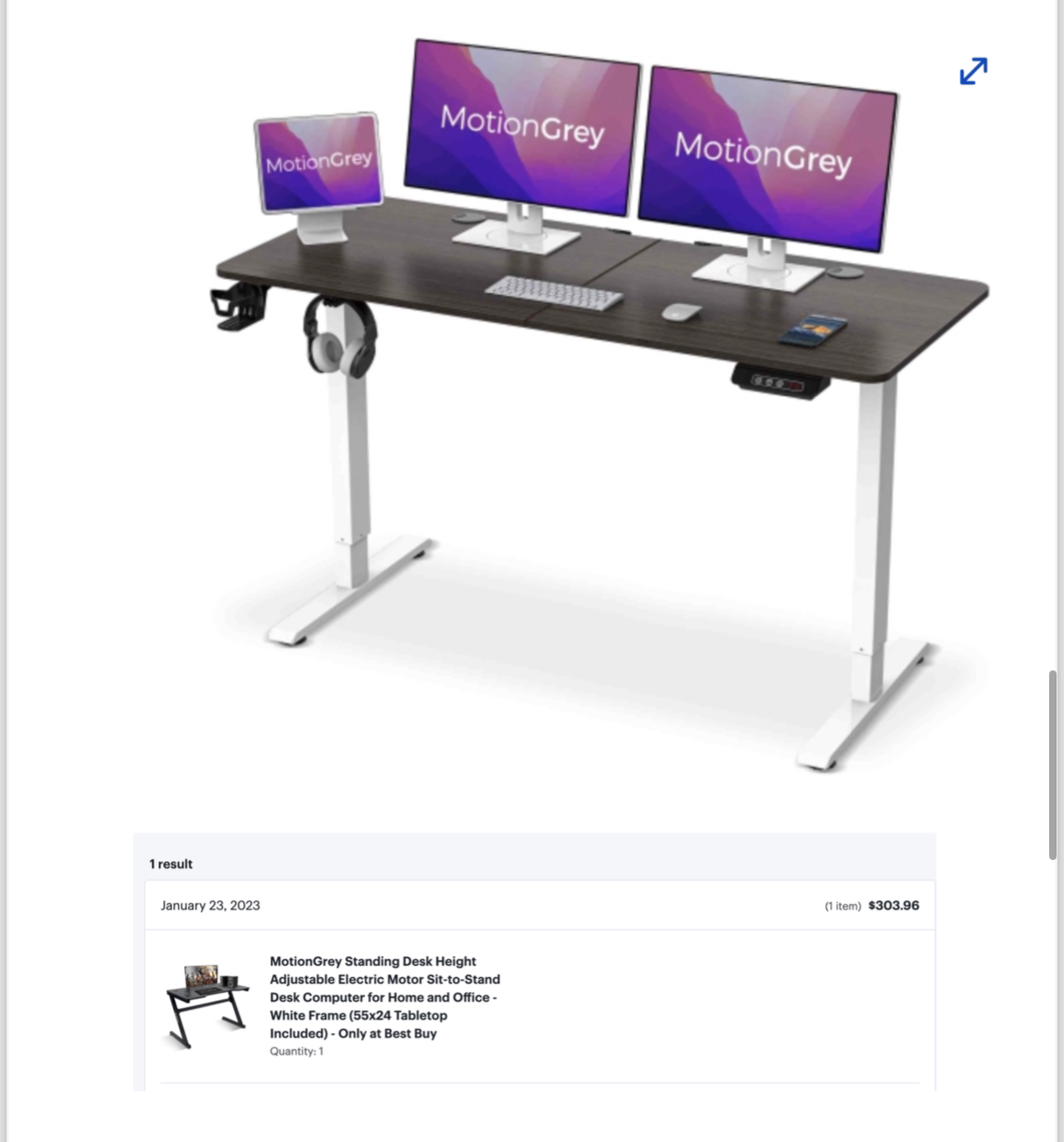 MotionGrey Standing Desk Height Adjustable Electric