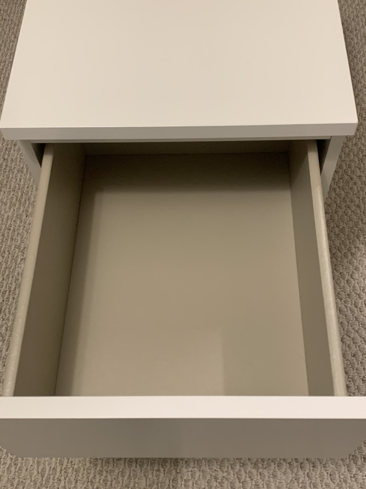 IKEA white Malm 2-drawer night stand image indicator(2)