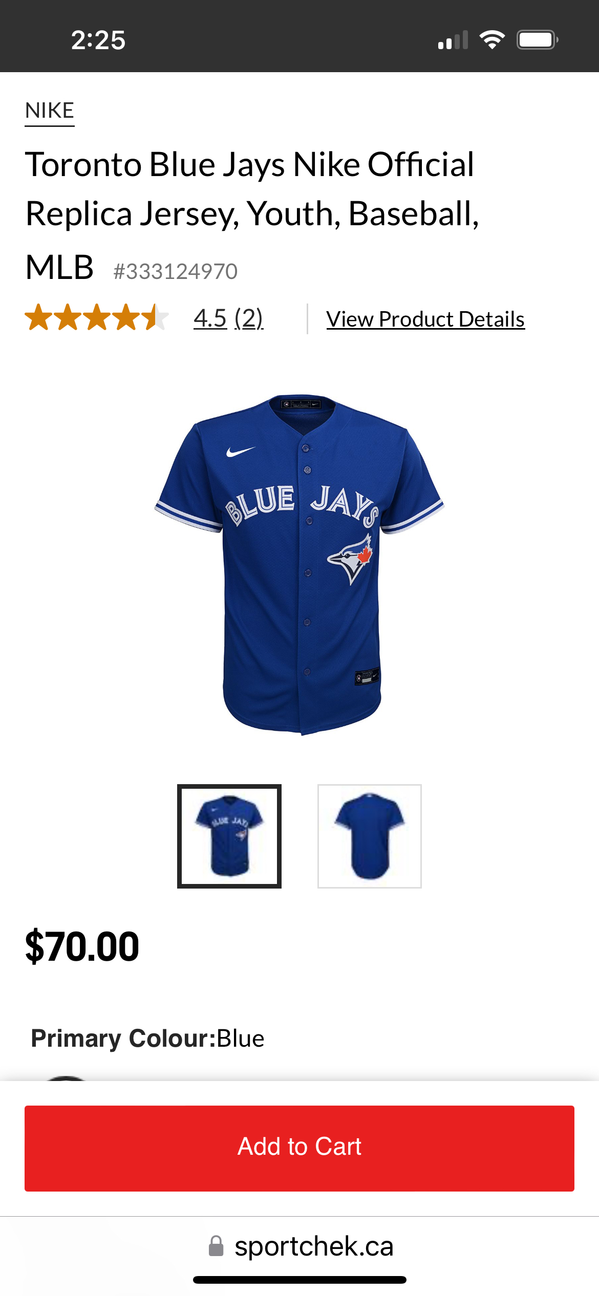 Toronto Blue Jays Nike Youth Jersey L - photo 3