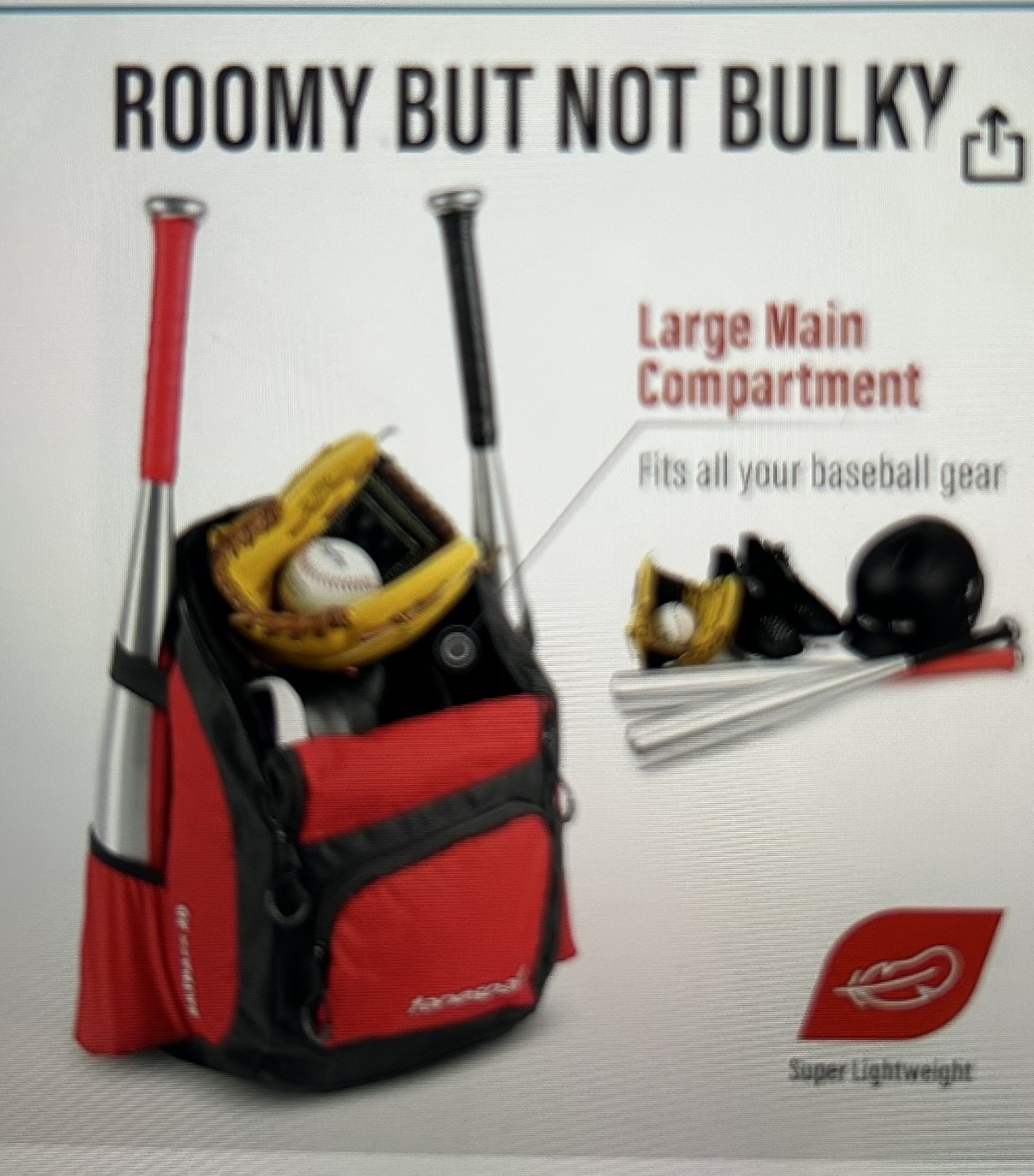 Youth baseball/softball bag backpack thumbnail