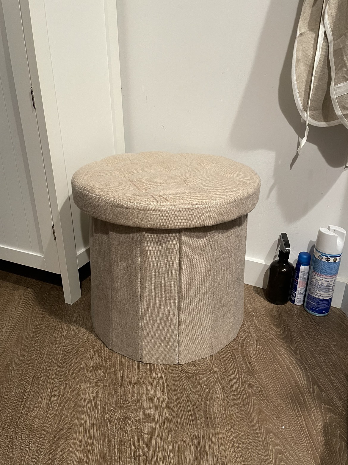 Round ottoman storage foldable 18” 65L - photo 3
