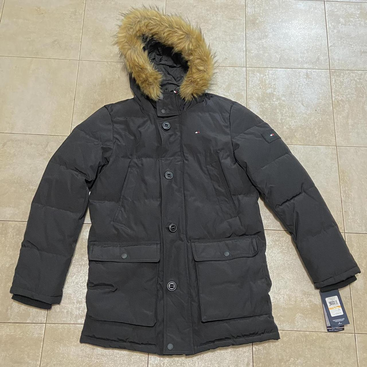 Tommy Hilfiger Qulited & Faux Fur Winter Parka Men's Large Black