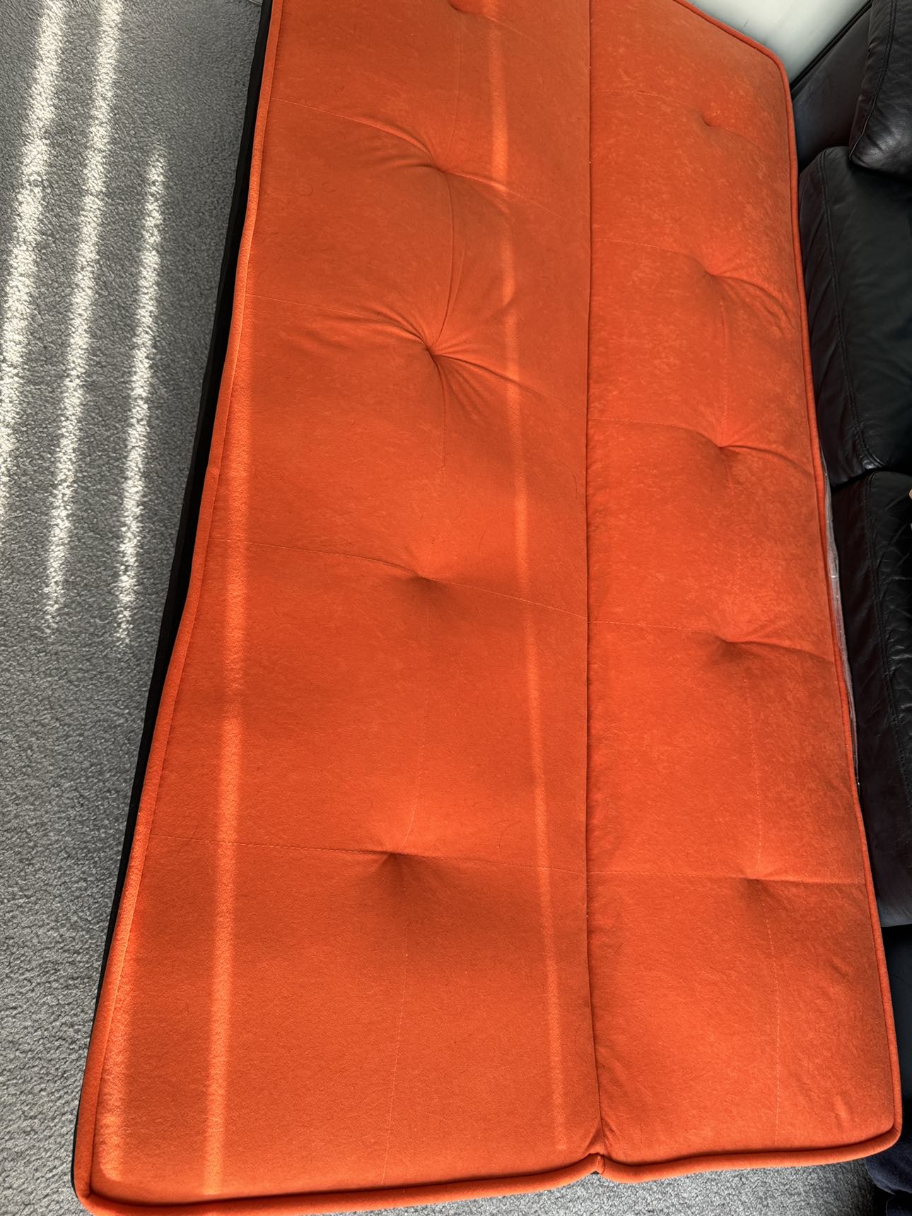Orange 2 in 1 sofa (pick up only) - photo 2