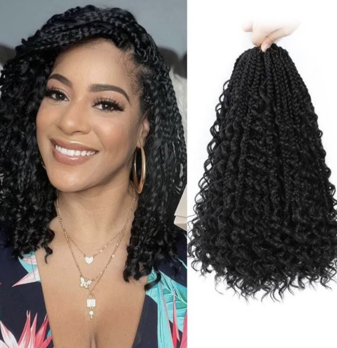Braids Crochet Hair (12Inch 9 Packs, 117 Strands, 1B) - photo 3