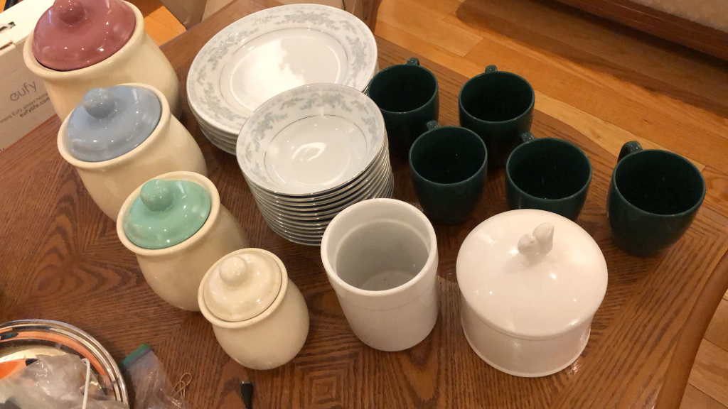 Plates, glassware, serving dishes, china plates and bowls thumbnail