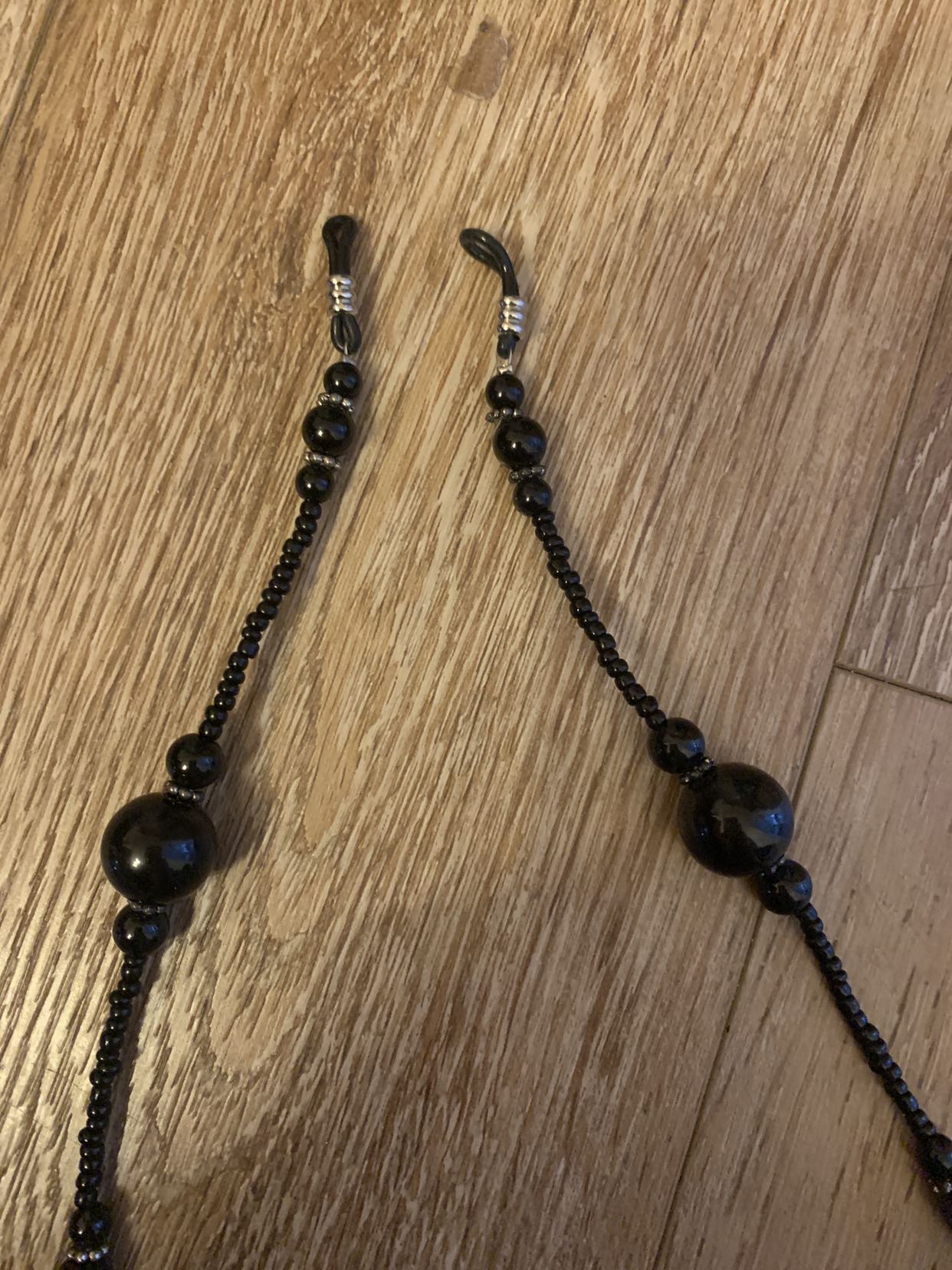 Black beaded eyeglass chain - photo 2