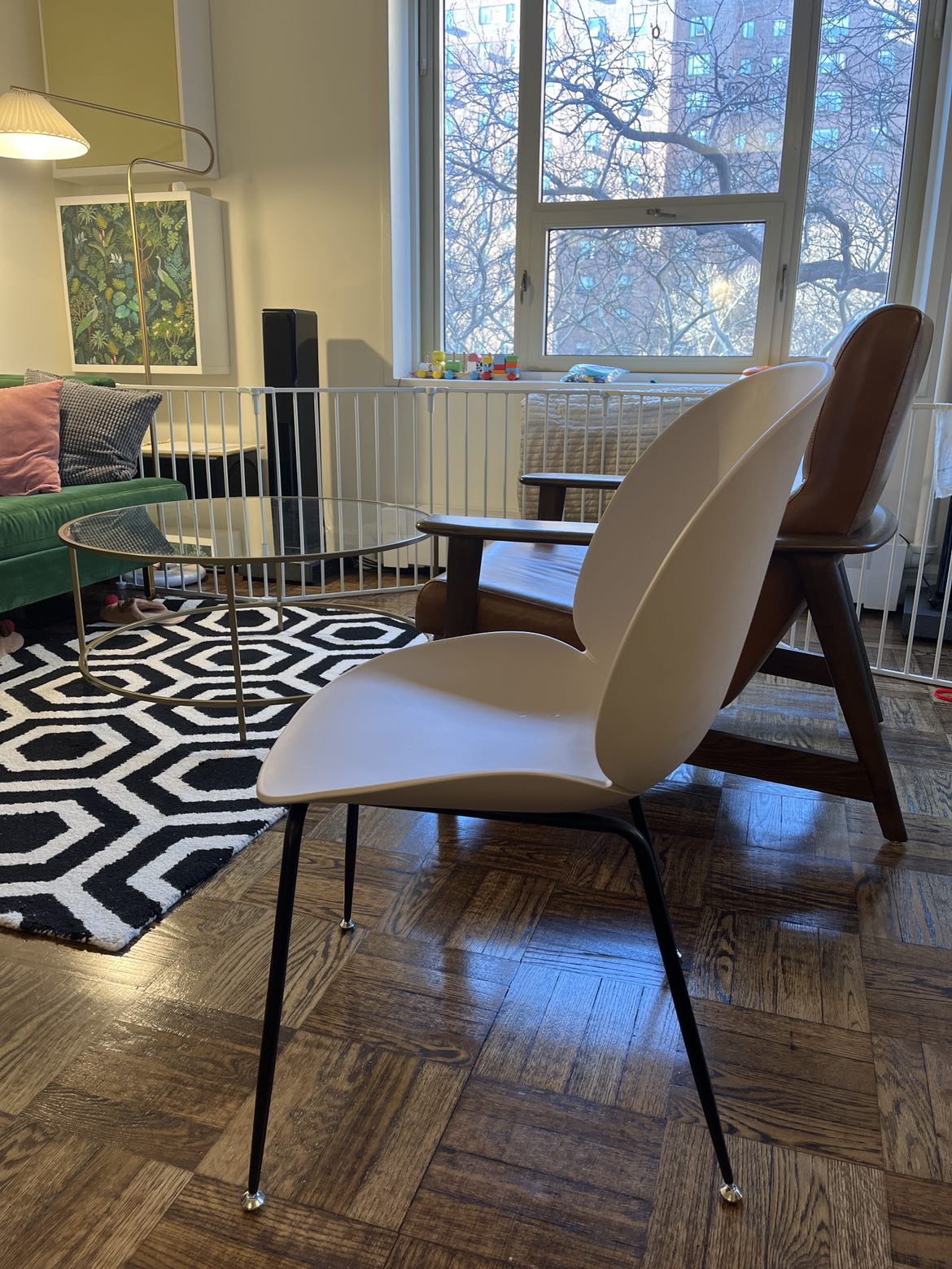 2 Dining chairs - mid century in white and violet - photo 3
