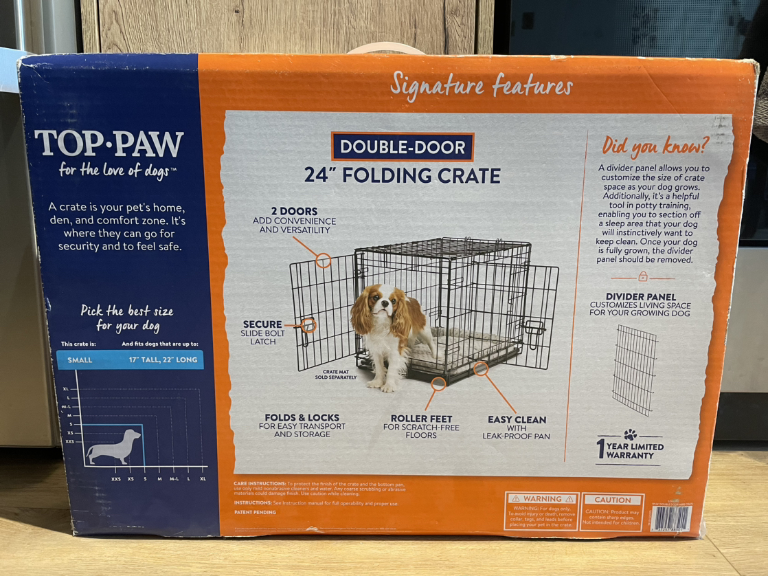 Dog Crate - 24 inch, double door