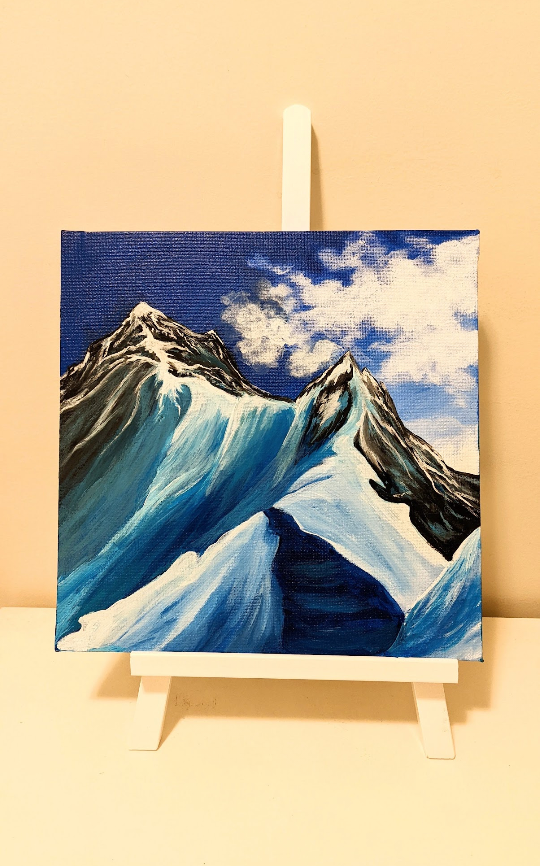 Original Acrylic Painting - Snowy Alps