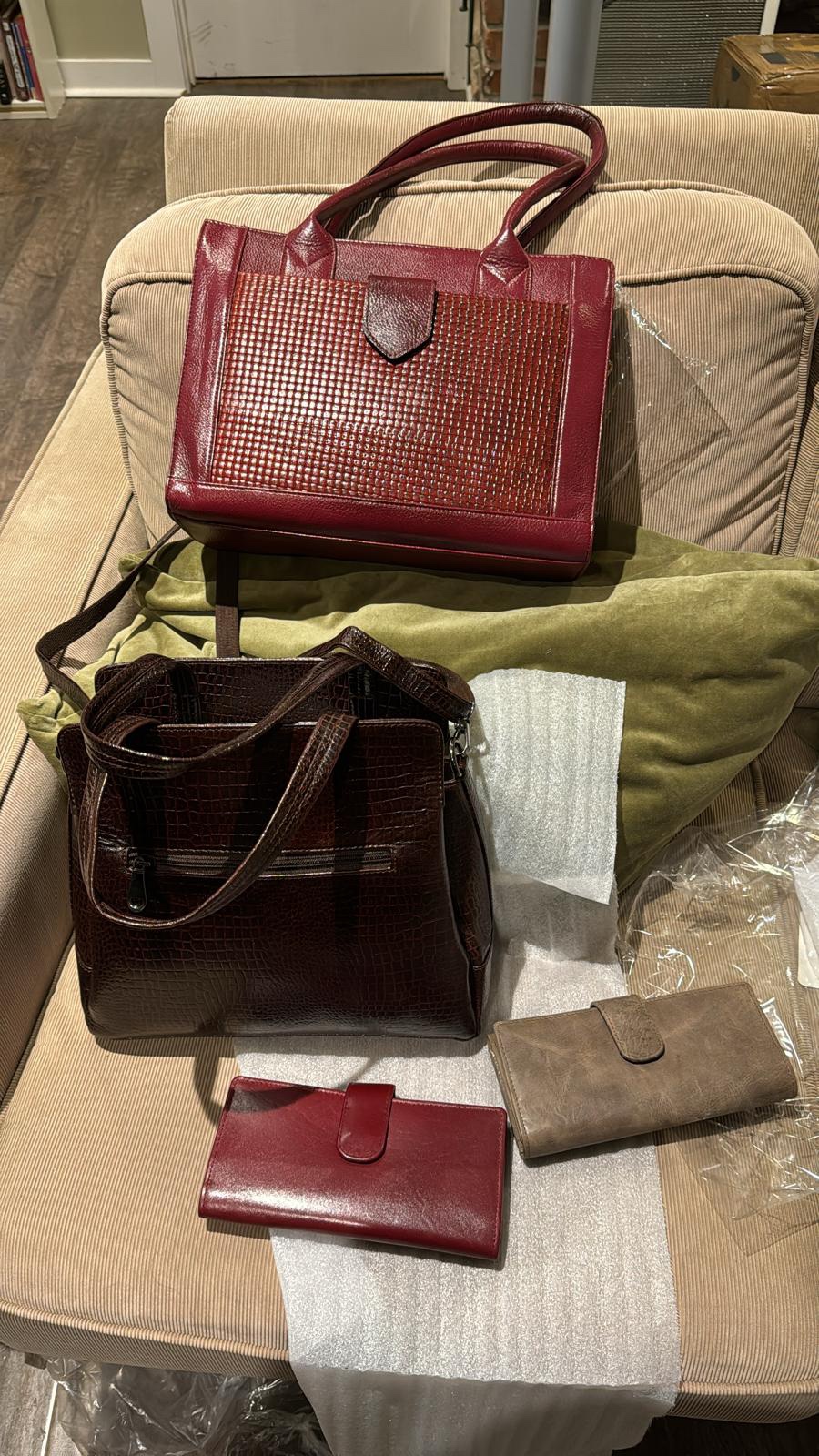 Wallets handbags belts purse