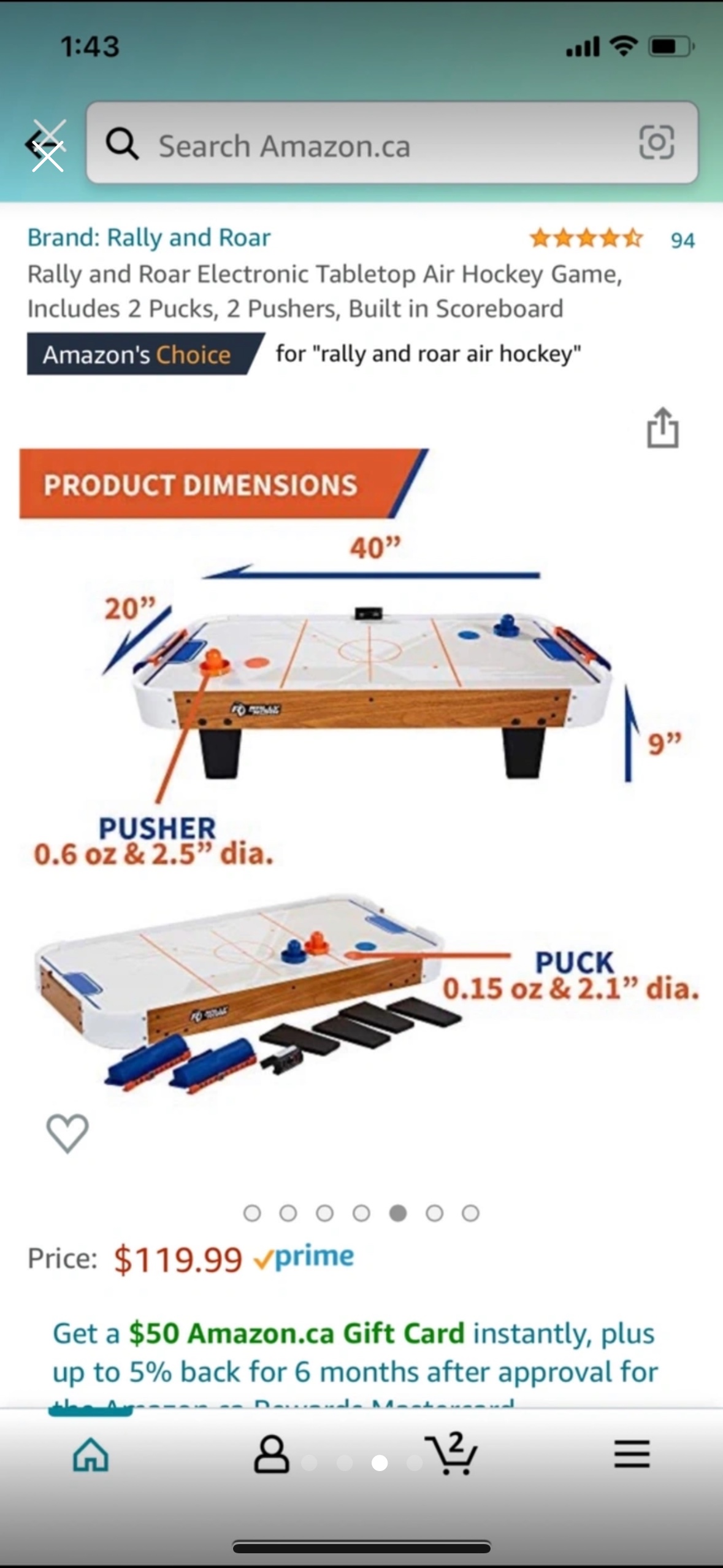 Rally and Roar table air hockey set image indicator(2)