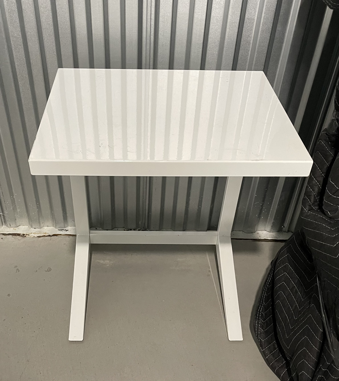CB2 Metal frame C table with a drawer (Used) - photo 4