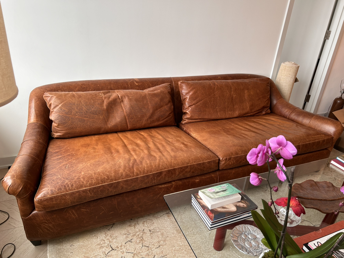 Reclaimed Leather Sofa Brown