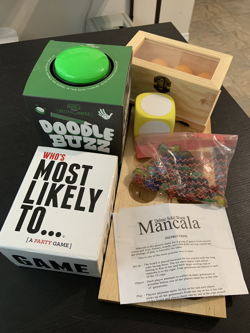 GAMES BUNDLE - Party Cards, Drawing Game, Mancala & More