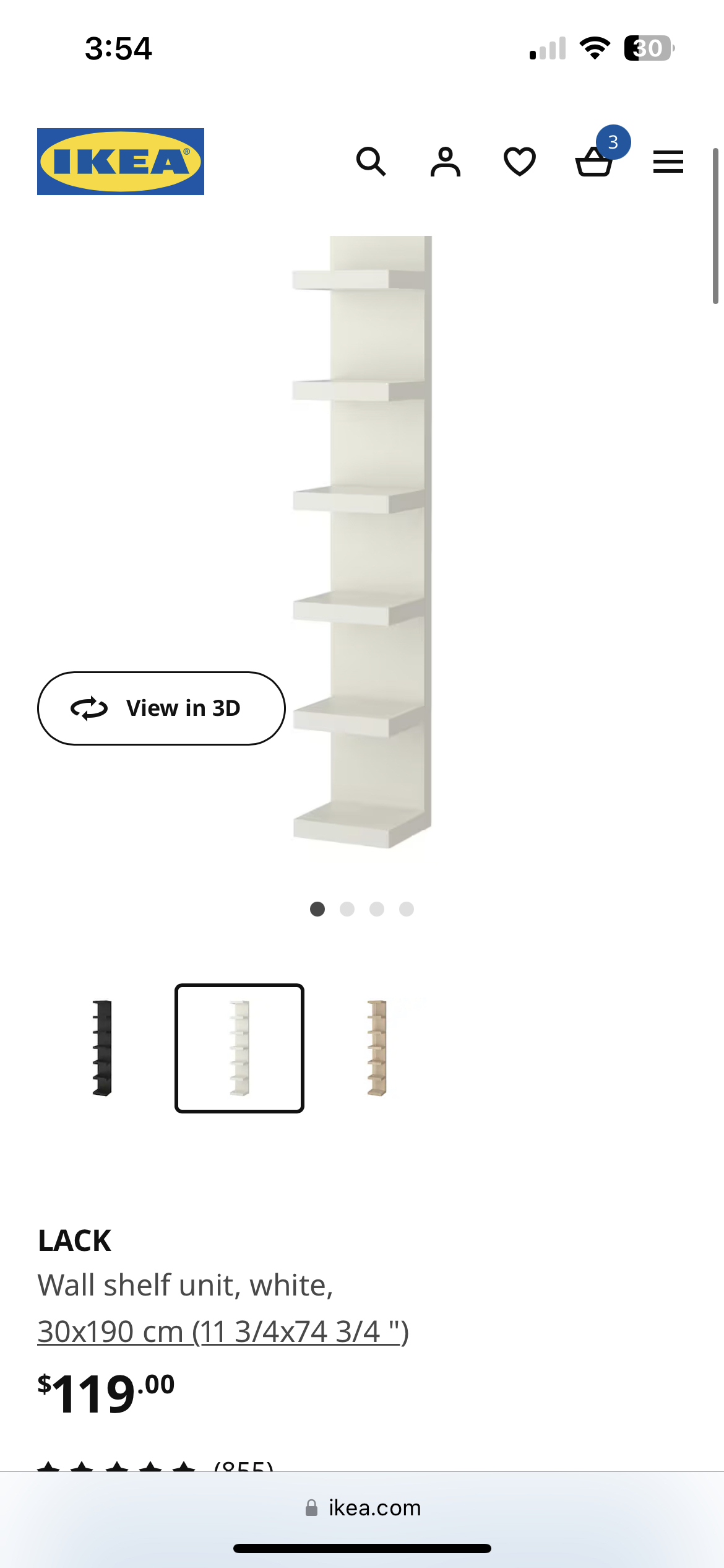 Ikea lack wall mounted shelf unit - photo 2