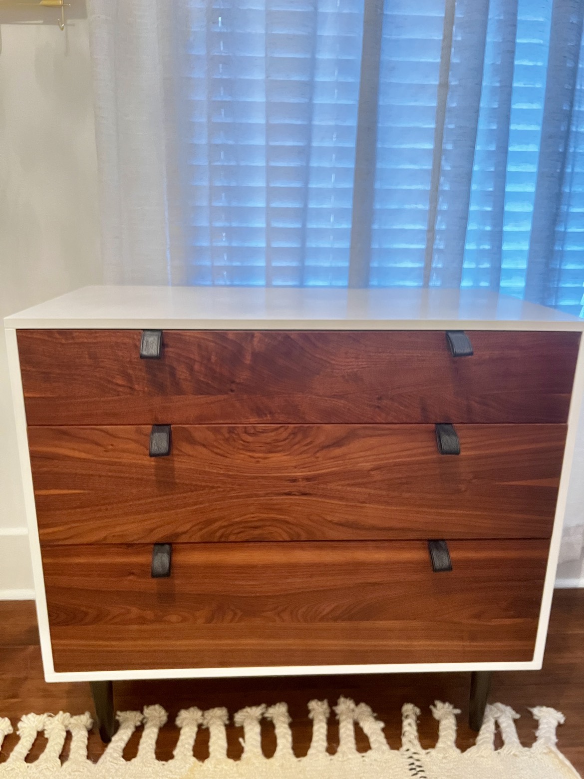 Walnut + White Wood 3 Drawer Chest Article - photo 2